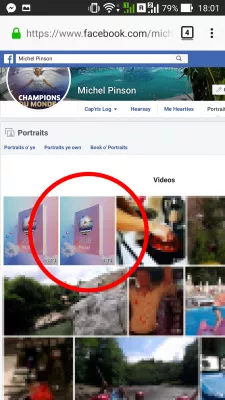 Cómo descargar el año de Facebook en video de revisión para Android : Video del álbum mostrado en la galería de álbumes de Facebook