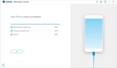 Dr. Fone - WhatsApp examen des transferts : En attendant l'achèvement du transfert de messages WhatsApp