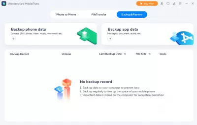 MobileTrans App Review: The Phone-to-Phone Data Transfers : MobileTrans backup and restore options