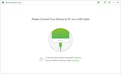 Unlock Android phone with Android screen lock removal software - free download : Connecting the Android smartphone to computer for software detection
